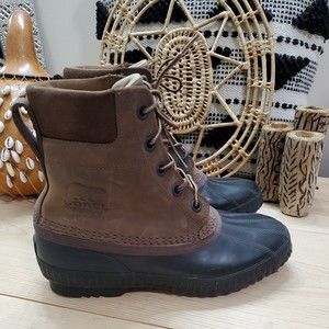 Sorel Cheyanne II Waterproof Duck Boots Leather Unisex M 8.5/W 10.5/EU 41.5